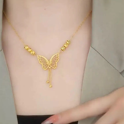 Elegant Gold Butterfly Pendant Necklace