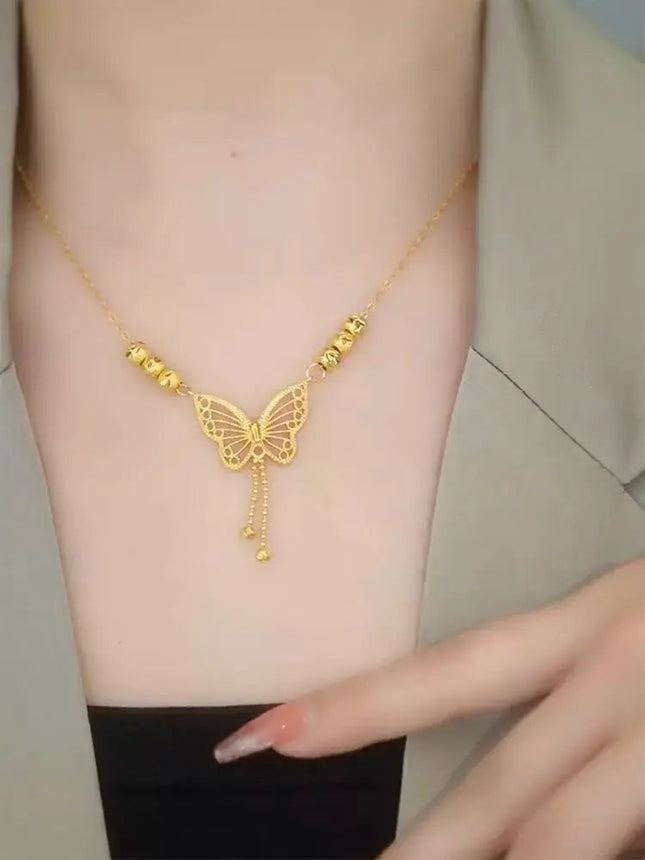 Elegant Gold Butterfly Pendant Necklace
