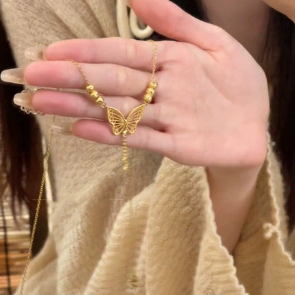 Elegant Gold Butterfly Pendant Necklace